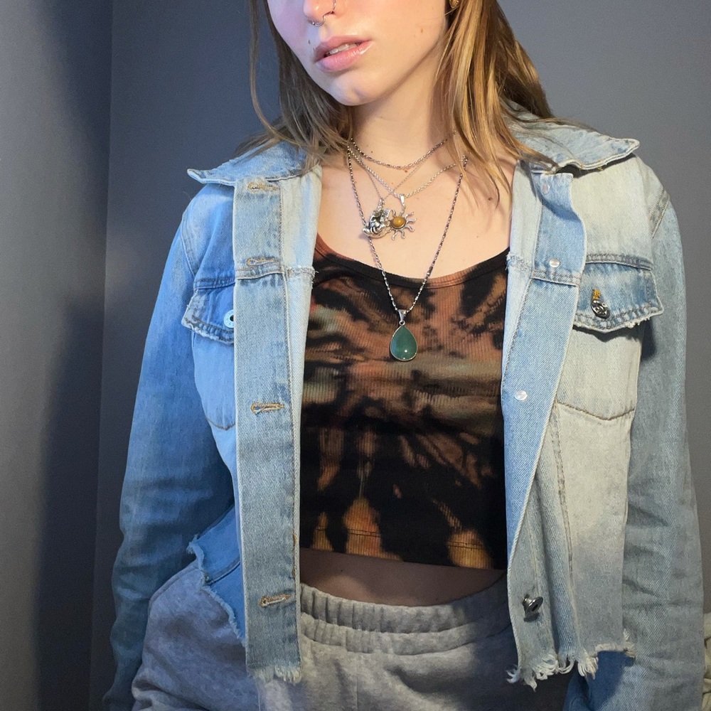 Cropped jean jacket:)